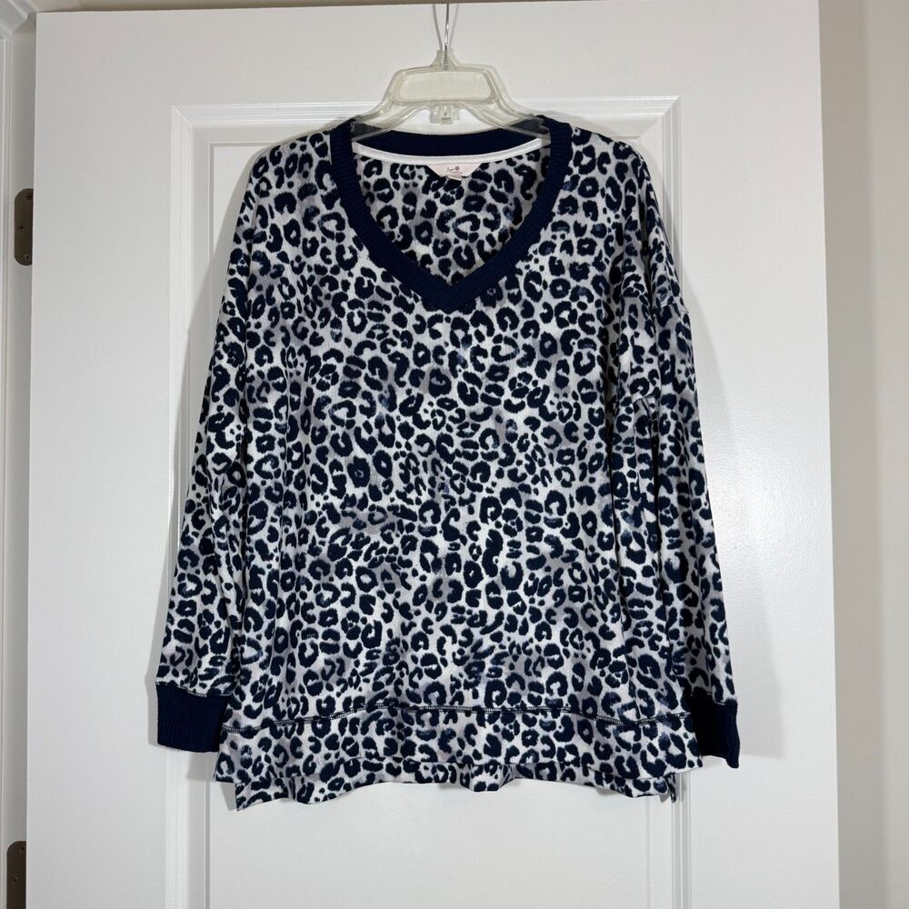 Secret Treasures Leopard Print Sleep Top V-Neck Sz L